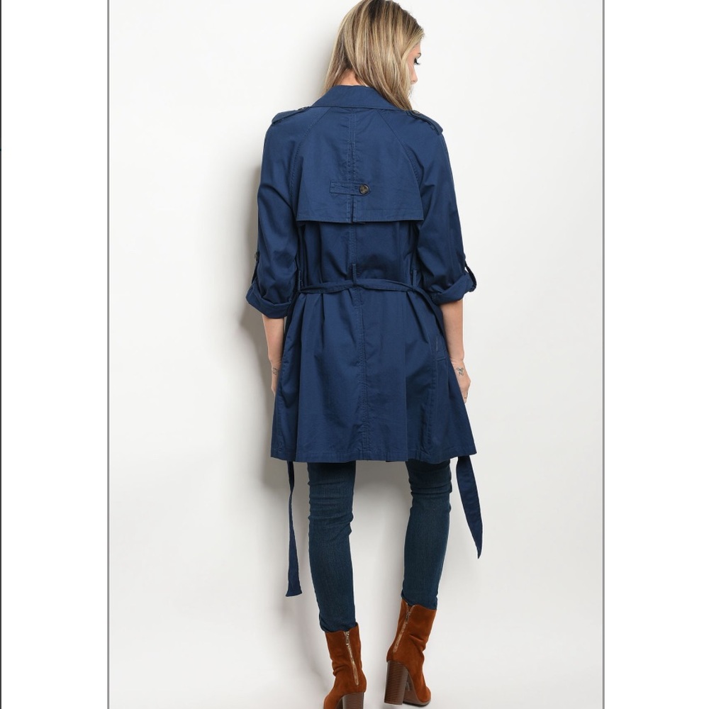 Trendy Navy Blue Coat